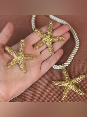 Gold Starfish Jewelry Set – Necklace & Matching Earrings, Summer Beach Style